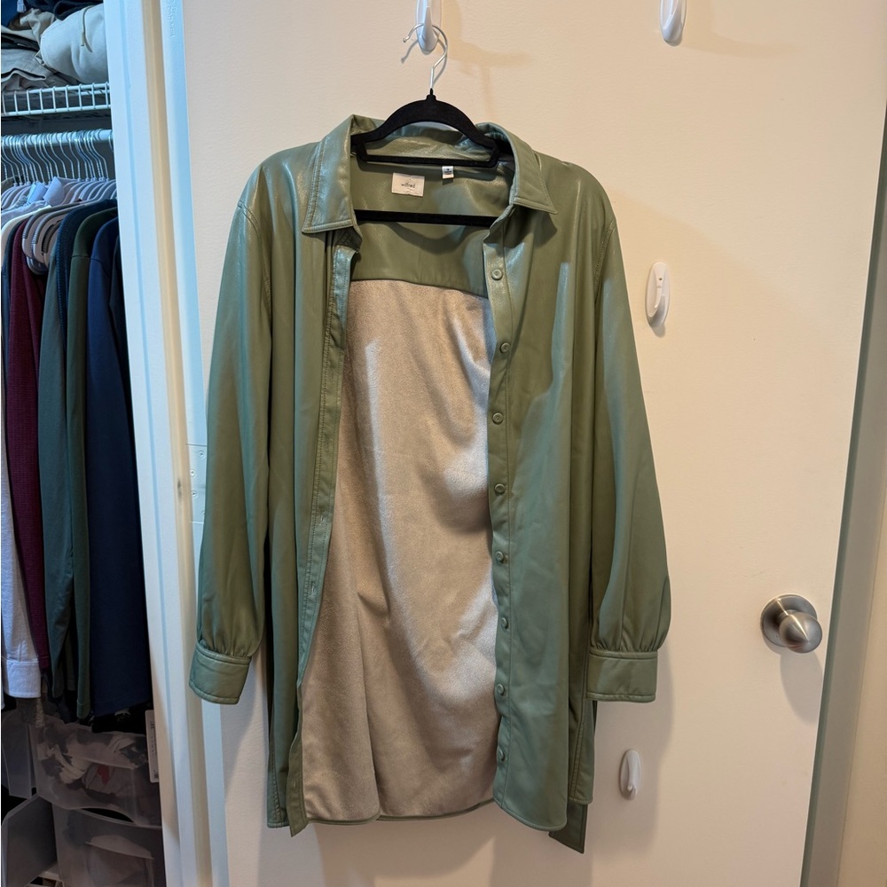 Wilfred Sage Green Leather Dress